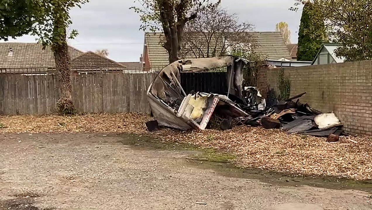 Aftermath of storage unit fire in Yarm Close, Hartlepool
