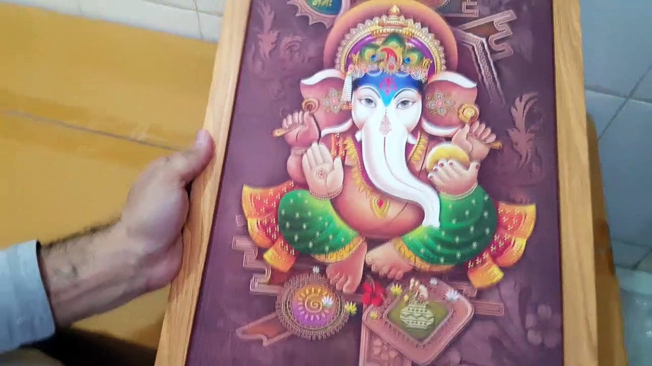 Unboxing and Review of Ganesh Ji UV Textured Framed Religious Wall Painting Good Luck Gifts