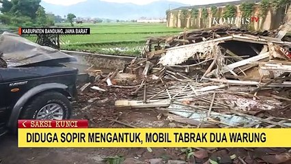 Mobil Tabrak 2 Bangunan Warung Hingga Hancur Karena Sopir Mengantuk, Berikut Kondisinya