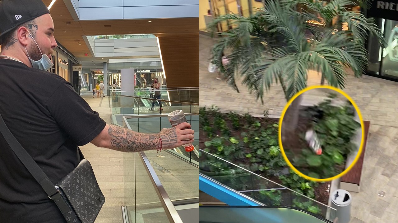 'Rich Rad Trick Shot | Tossing Bottle Down a Level into Bin'