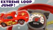 Disney Cars 3 Lightning McQueen Extreme Loop Jump in this Family Friendly Funny Funlings Race Farthest Wins versus Hot Wheels Cars Video for Kids by Toy Trains 4U