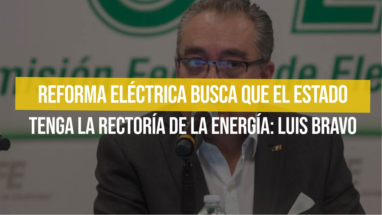 Reforma Eléctrica busca que el Estado tenga la rectoría de la energía: Luis Bravo