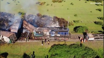 Chile | Descarrilan y prenden fuego a un tren en la Araucanía