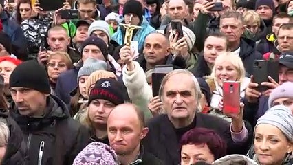 Protesto contra vacinação anticovid na Ucrânia