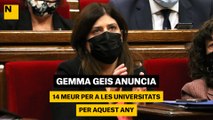 Gemma Geis anuncia 14 MEUR per a les universitats per aquest any