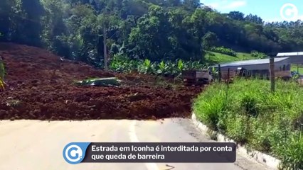 Estrada em Iconha é interdita por conta que queda de barreira