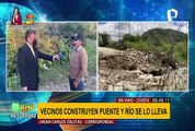 Chota: vecinos construyeron puente y río se lo lleva