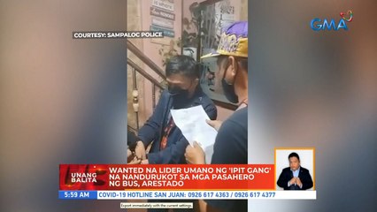 Wanted na lider umano ng 'Ipit gang' na nandurukot sa mga pasahero ng bus, arestado | UB