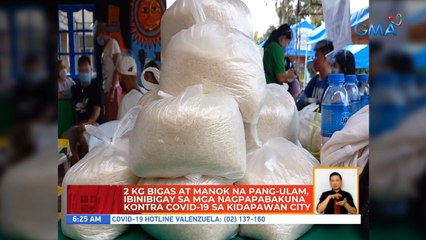 2 kg bigas at manok na pang-ulam, ibinigay sa mga nagpapabakuna kontra COVID-19 sa Kidapawan City | UB
