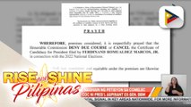 Ilang civic groups, naghain ng petisyon sa Comelec para ibasura ang COC ni presidential aspirant ex-senator Bongbong Marcos