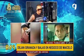 Jonathan Maicelo: dejan granada y balas en su local de comida