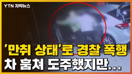 [자막뉴스] '만취 상태'로 경찰 폭행한 20대, 차까지 훔쳐 도주했지만... / YTN