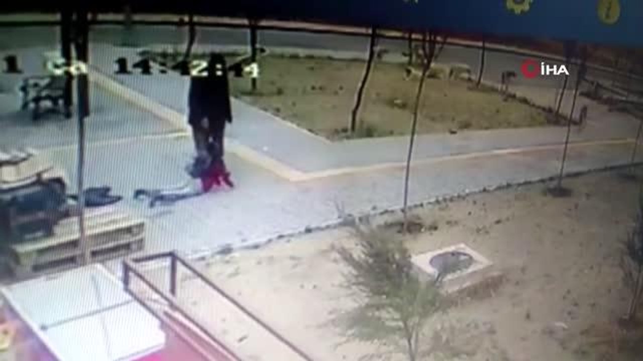 Başıboş köpekler yolda yürüyen çocuğa böyle saldırdı