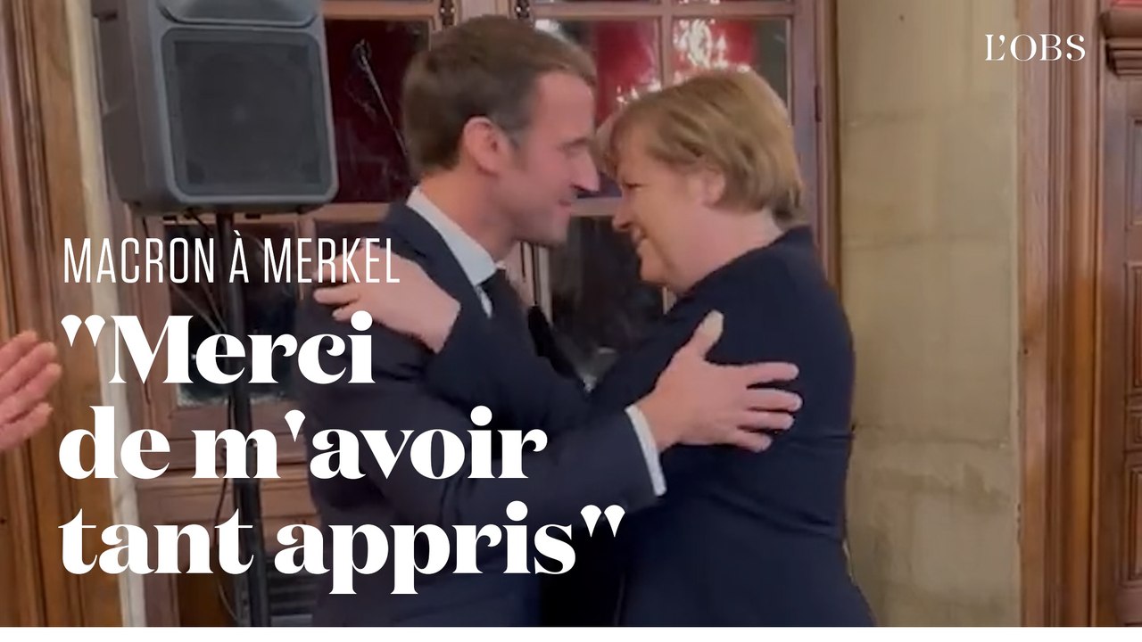L'émouvante embrassade d'adieu d'Angela Merkel et Emmanuel Macron à Beaune