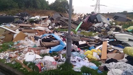 Fly-tipping outside Westfield Biomass Plant