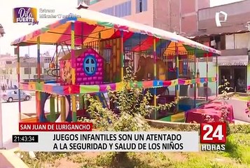 SJL: colocan juegos infantiles entre las veredas y la pista