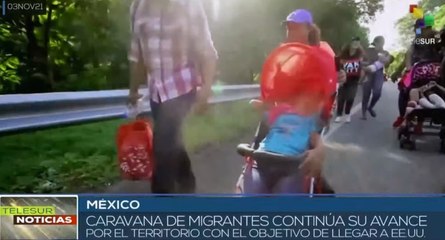 Caravana de migrantes prosigue a paso lento rumbo a EE.UU.