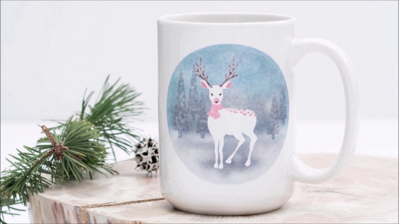 Step by Step Guide Snow Deer Digital Art Tutorial for Beginners | Mug Digital Print