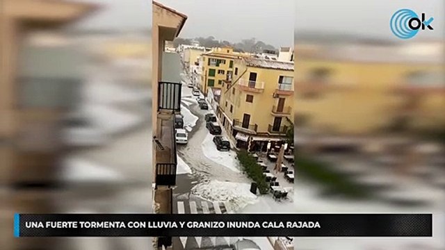 Una fuerte tormenta con lluvia y granizo inunda Cala Rajada