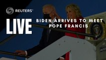LIVE- President Joe Biden arrives for a meeting with Pope Francis