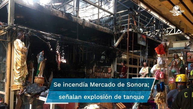Bomberos controlan incendio en Mercado de Sonora