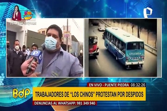 Cobradores de los buses de “Los Chinos” protestan por despidos