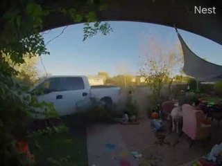 Driver Plows Through Yard and into the Corner of the House
