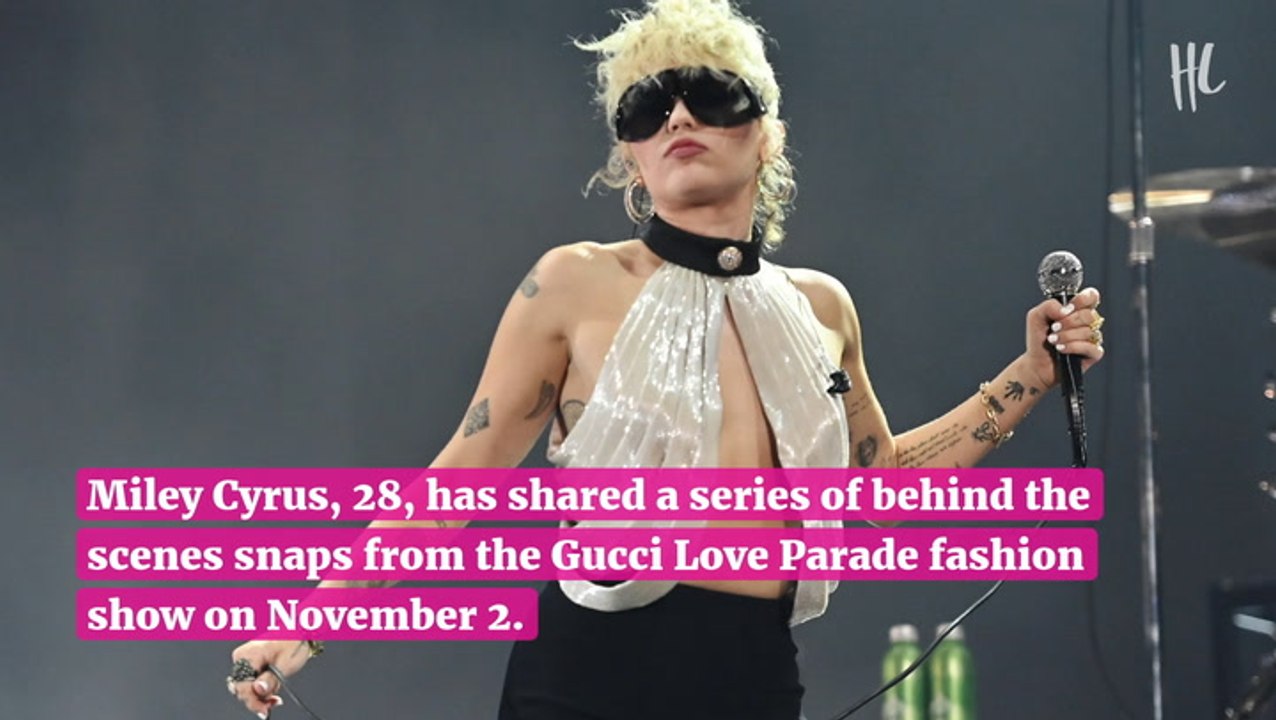 Miley Cyrus Wears Just A Crop Top Lingerie While Getting Ready For Gucci Show