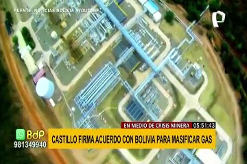 Presidente Castillo firmó acuerdos con Bolivia para masificar el gas natural