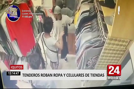 Iquitos: captan a tenderos robando en tienda de ropa