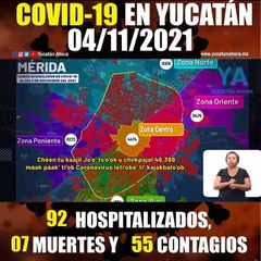 Panorama de Covid-19 en Yucatán. Actualización al 4 de Noviembre de 2021
