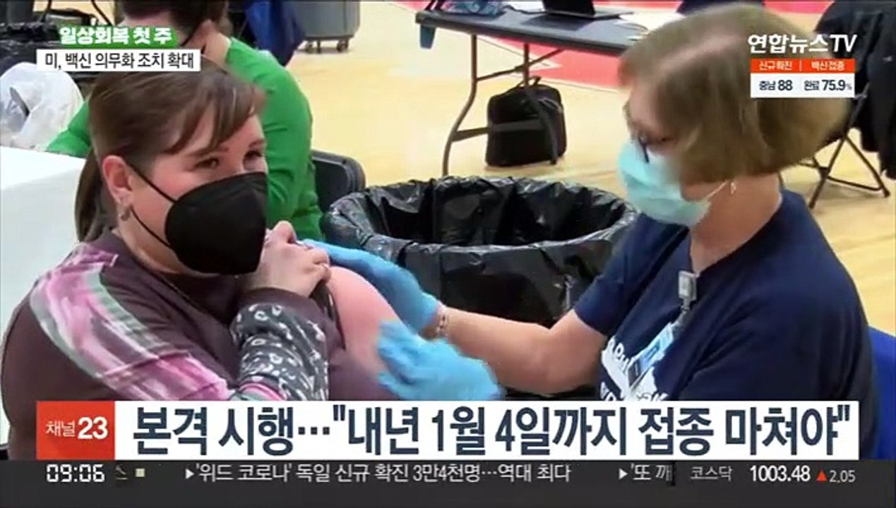 미, 100인 이상 기업 백신 의무화 시행…"두달 내 접종"