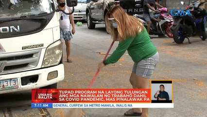 Tupad program na layong tulungan ang mga nawalan ng trabaho dahil sa COVID pandemic, mas pinalawak pa | UB