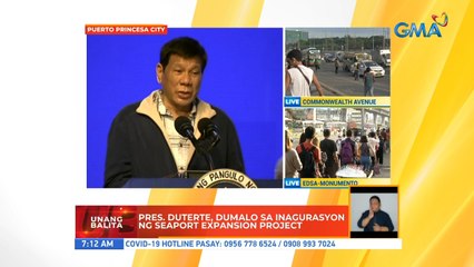 Pres. Duterte, dumalo sa inagurasyon ng seaport expansion project | UB
