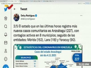 COVID-19 | Venezuela registra 952 casos comunitarios, 1 importados y 395.240 pacientes recuperados