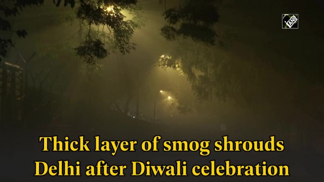 Thick layer of smog shrouds Delhi after Diwali celebration