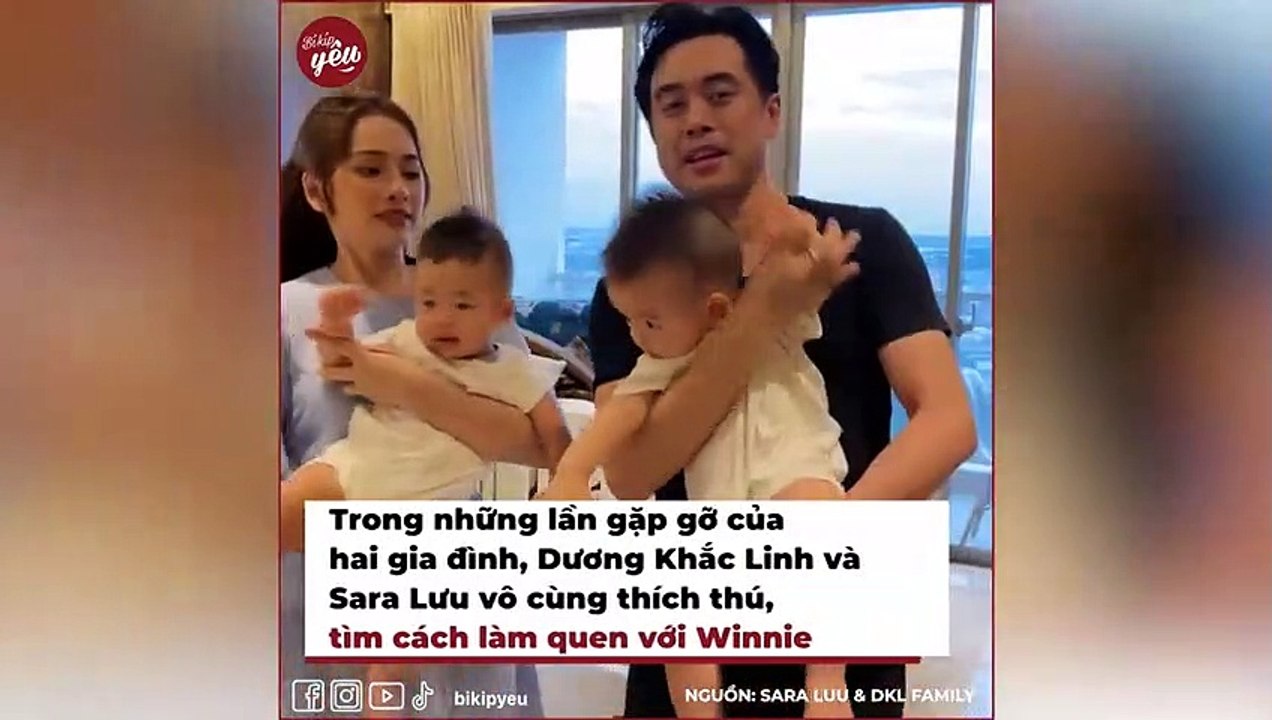 Dương Khắc Linh thích thú với khoảnh khắc quý tử và “con dâu tương lai” Winnie làm quen với nhau