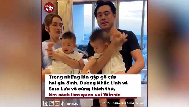 Dương Khắc Linh thích thú với khoảnh khắc quý tử và “con dâu tương lai” Winnie làm quen với nhau