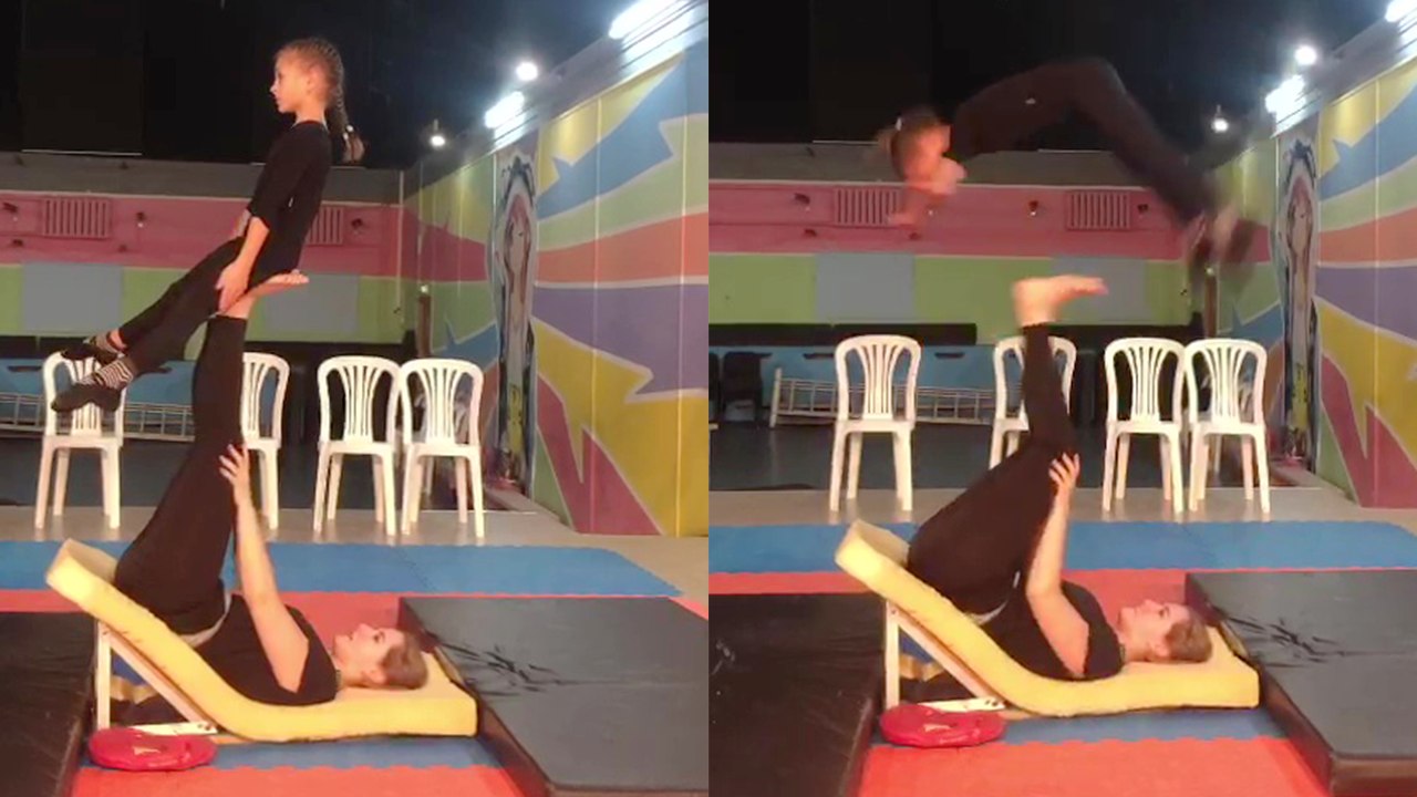 'Promising circus students perform the 'Human Foot Juggling' act *OUTRIGHT PHENOMENAL* '