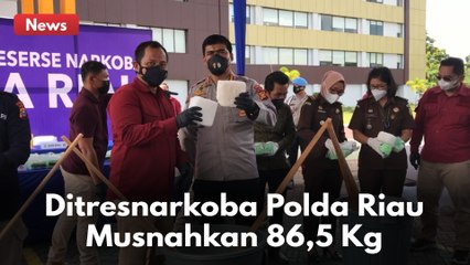 POLDA RIAU MUSNAHKAN 86,5 KILOGRAM SABU !! #RIAUDARURATNARKOBA
