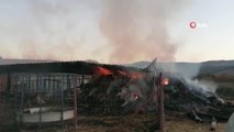 Çan'da ahır yangını: 300 saman balya yandı