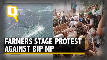 Скачать видео: Farmers' Protest | Farmers Chant Slogans Against BJP MP Ramchander Jangra's Hisar Visit