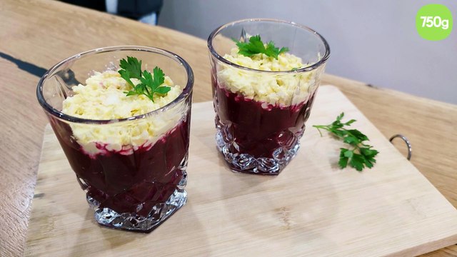 Verrines de betterave au fromage frais