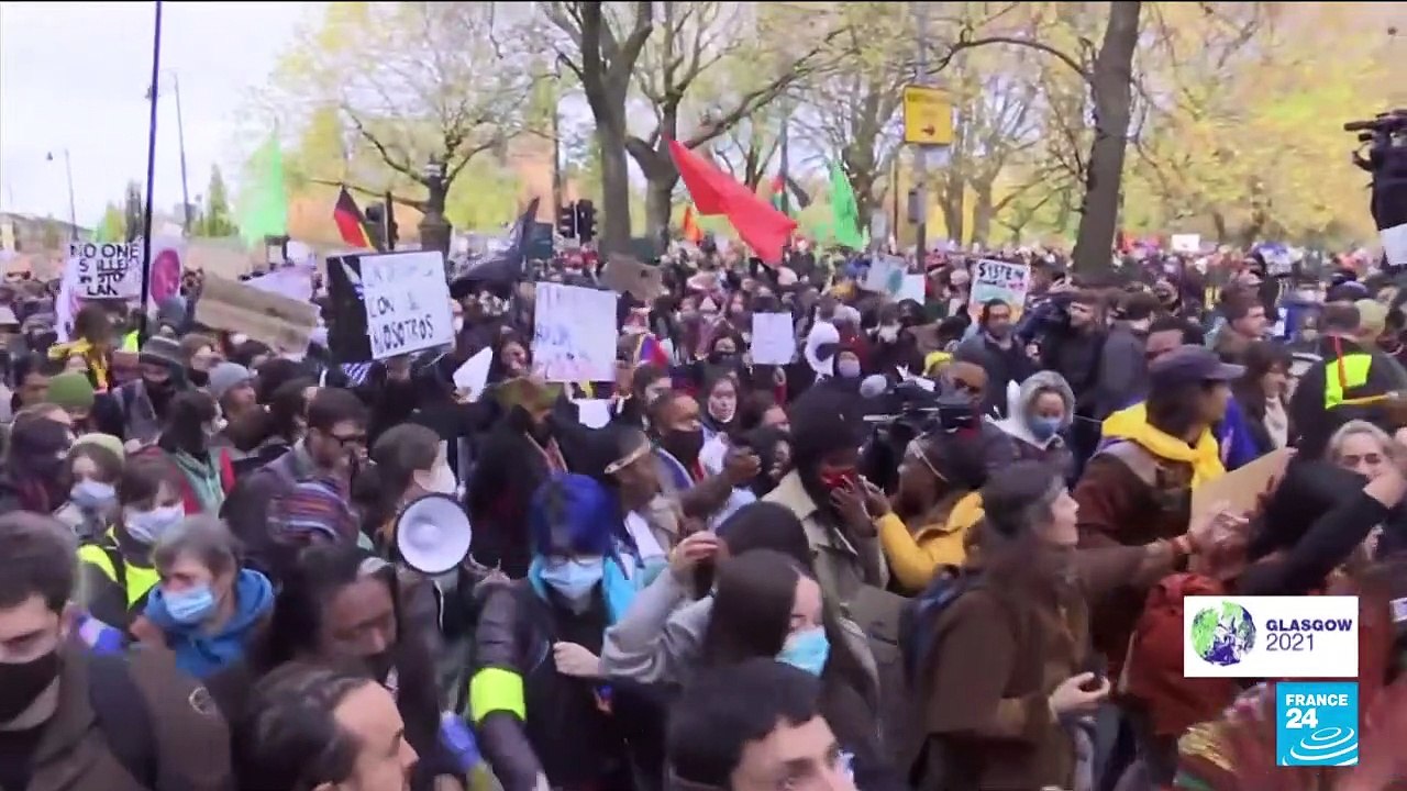 COP26 climate talks: Greta Thunberg leading march through Glasgow