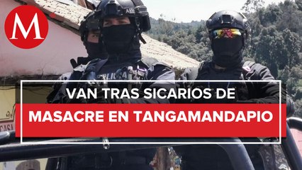 Más de 300 elementos de la policía buscan a grupo delictivo en Tangamandapio