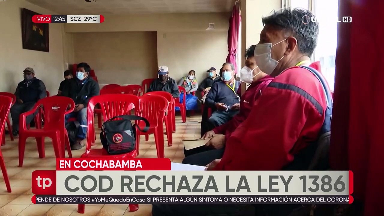 COD de Cochabamba no comparte postura de Huarachi y muestra su rechazo contra la Ley 1386