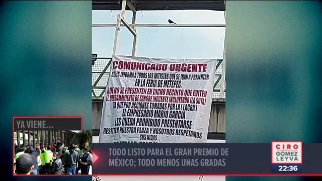 Aparecen narcomantas en Metepec en contra de la Feria