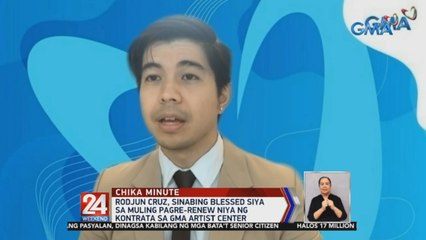 Télécharger la video: Rodjun Cruz, sinabing blessed siya sa muling pagre-renew niya ng kontrata sa GMA Artist Center | 24 Oras Weekend