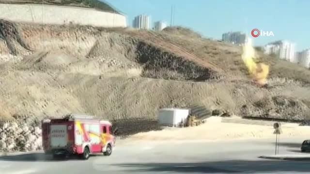 Son dakika haber: Başkent'te korkutan yangın... Doğalgaz hattında patlama
