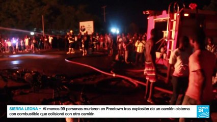 Download Video: Un camión cisterna cargado de combustible explotó el viernes en Freetown, la capital de Sierra Leona